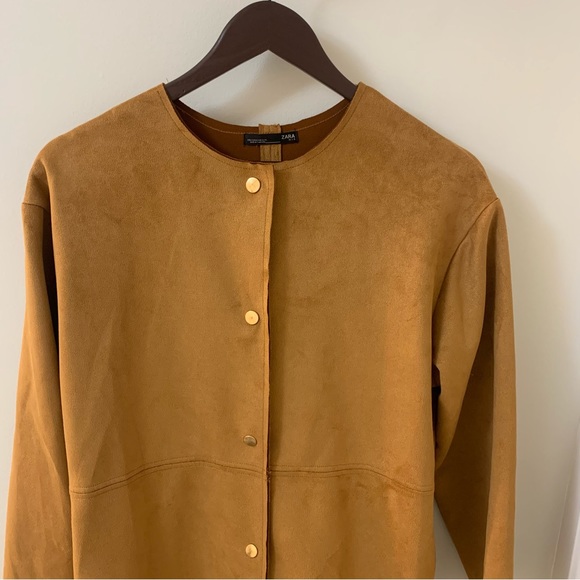 ZARA suede jacket with faux fur - Picture 3 of 9